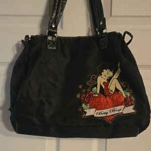 Betty Boop Black and Red Shoulder Bag 15" X 10"